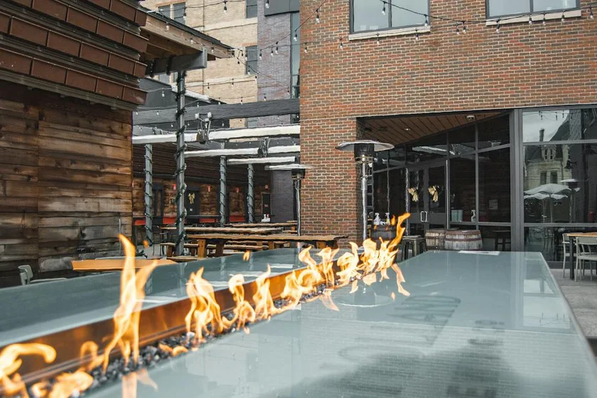 The beer garden at New Holland Brewing